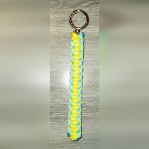 Hand Crafted Paracord Blue and Yellow Key Holder
